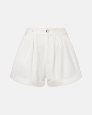 Doen Shorts Paige De Popelin De Algodon - Blanco