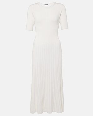 JOSEPH Ribbed-Knit Midi Dress - White