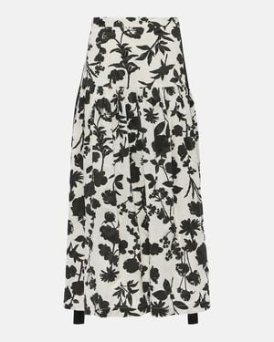 Max Mara Udente Floral Cotton Maxi Skirt - White