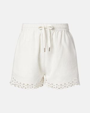 Isabel Marant Balyme Embroidered Cotton Shorts - White
