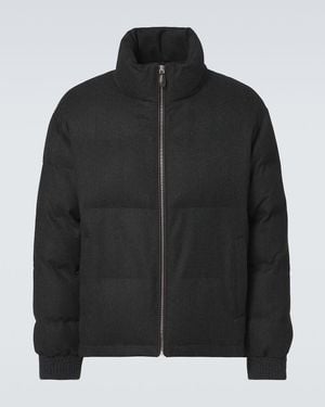 Berluti Herringbone Wool Puffer Jacket - Black