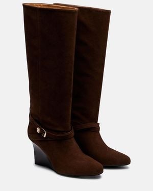Ganni Wedge Knee-High Boots - Brown