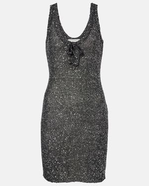Alessandra Rich Sequined Minidress - Black