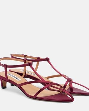 Jil Sander Sandalias Cage De Saten Y Piel - Rosa
