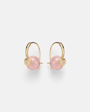 Sydney Evan 14Kt Earrings With Diamonds And Morganites - Pink