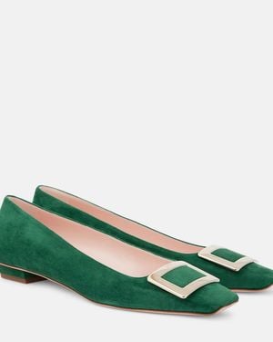 Roger Vivier Belle Vivier 25 Suede Pumps - Green