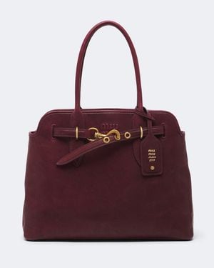 Miu Miu Aventure Medium Leather Shoulder Bag - Red