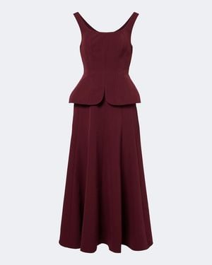 Roland Mouret Peplum Crepe Corset Dress - Red