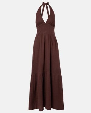 Melissa Odabash Shay Halterneck Cotton Maxi Dress - Purple