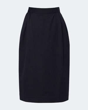 Vivienne Westwood Pleated Cotton And Wool Pencil Skirt - Blue