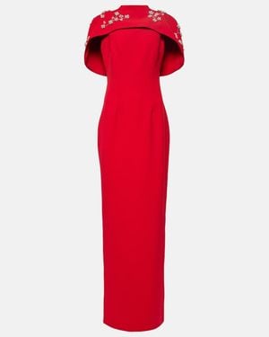 Safiyaa Embroidered Caped Crepe Gown
