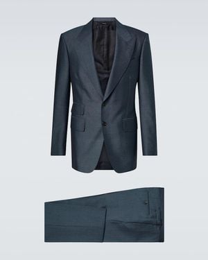 Tom Ford Shelton Wool And Mohair Suit - Blue