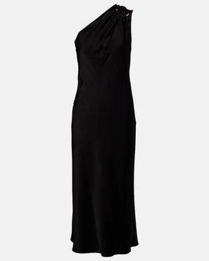 Max Mara Entrata Satin Midi Dress - Black