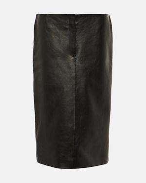 Magda Butrym Leather Midi Skirt - Black