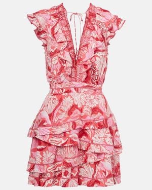 Poupette Carol Floral Satin Minidress - Pink