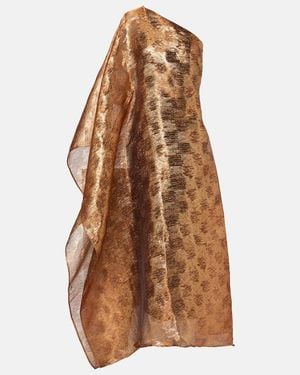 Taller Marmo Betsy One-Shoulder Fil Coupe Gown - Brown