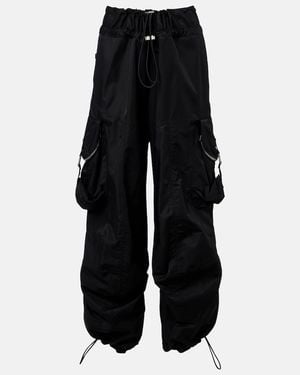 The Attico Cotton-Blend Cargo Pants - Black