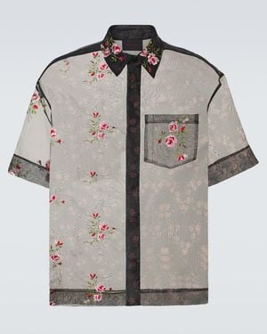 Simone Rocha Besticktes Hemd Aus Organza - Grau