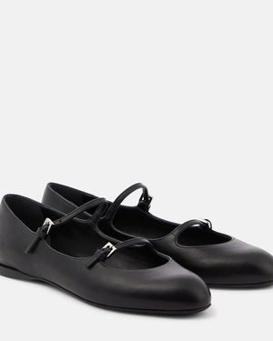 Max Mara Circus Leather Mary Jane Flats - Black