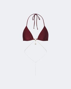 Bananhot Chain Embellished Bikini Top - Red