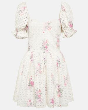 LoveShackFancy Minikleid Altima Aus Baumwolle - Natur