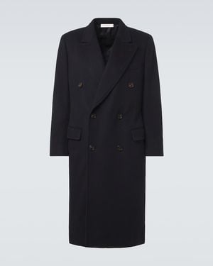 Umit Benan President Double-Breasted Cashmere Coat - Black