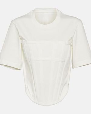 Dion Lee Corset Cotton Jersey T-Shirt - White