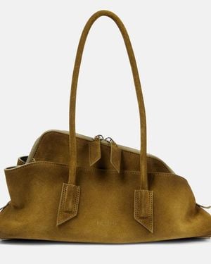 The Attico La Passeggiata Small Suede Tote Bag - Metallic