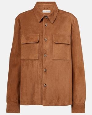 Nour Hammour Jude Suede Shirt - Brown