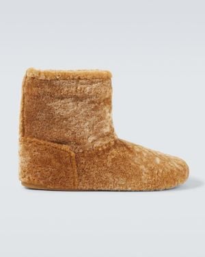 Loewe Ankle Boots Lago aus Shearling - Braun