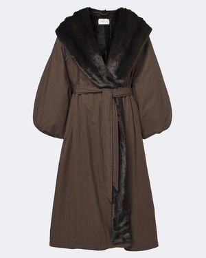 Magda Butrym Cotton Wrap Coat - Brown