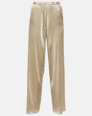 Christopher Esber Silk Satin Straight Trousers - Natural