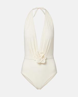 Karla Colletto Rosetta Halterneck Swimsuit - White