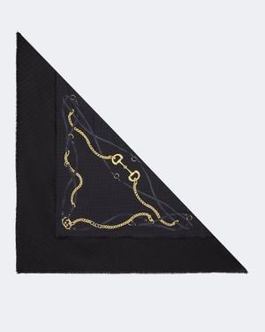 Gucci Chale En Soie A Imprime - Noir