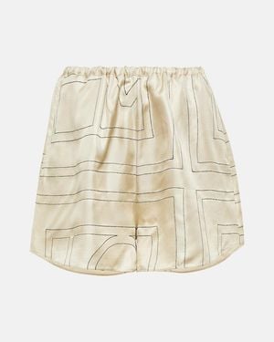 TOTEME Logo Silk Shorts - Natural