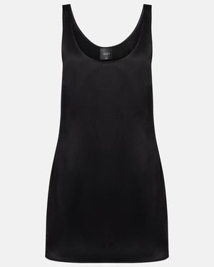 Leset Barb Satin Slip Dress - Black