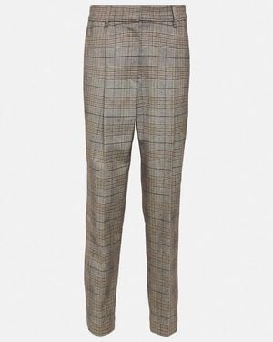 Brunello Cucinelli Prince Of Wales Trousers Multicolour - Grey