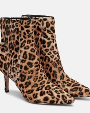 Veronica Beard Lisa 70 Leopard-Print Calf Hair Ankle Boots - Brown