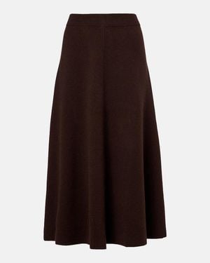 Jardin Des Orangers Wool And Cashmere Midi Skirt - Brown