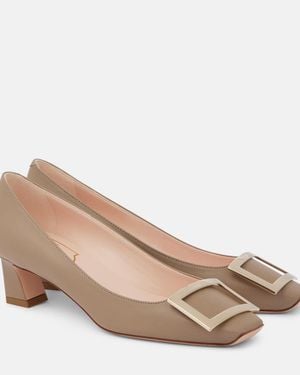 Roger Vivier Trompette 45 Leather Pumps - Natural