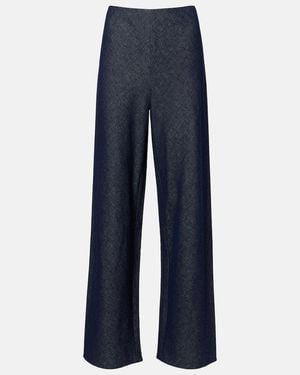 Vince Weite Hose Colette Aus Baumwoll-Chambray - Blau