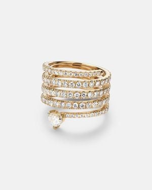 SHAY Spiral Heart 18Kt Ring With Diamonds - White
