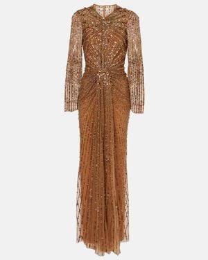 Jenny Packham Anja Embellished Gown - Brown
