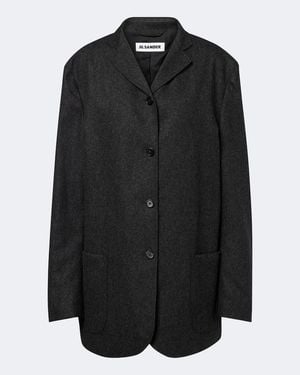 Jil Sander Wool Flannel Jacket - Black