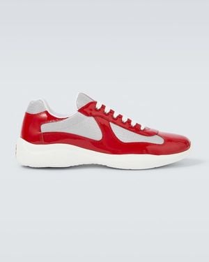 Prada Sneakers America's Cup Mit Lackleder - Grau
