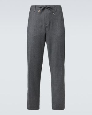 Canali Wool Straight Pants - Gray