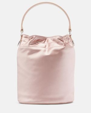 STAUD Bucket Bag Lila Aus Satin Mit Leder - Pink