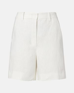 Max Mara Party Linen Shorts - White
