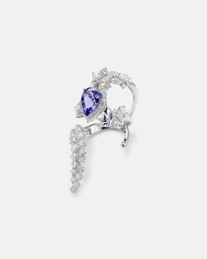 YEPREM Reign Supreme 18Kt Ring With Diamonds And Tanzanite - White