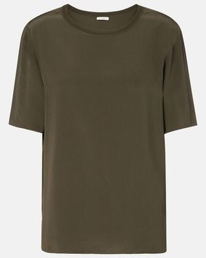 JOSEPH Rubin Silk Crepe T-Shirt - Green